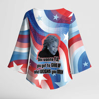 Toni Morrison Kimono Sleeve Blouse Abstract Wings Design Empowering Quote Dual Portrait Celebration of Literary Freedom - Wonder Print Shop