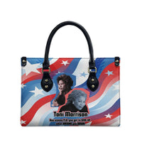 Toni Morrison Leather Bag Abstract Wings Design Empowering Quote Dual Portrait Celebration of Literary Freedom - Wonder Print Shop
