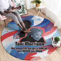 Toni Morrison Round Carpet Abstract Wings Design Empowering Quote Dual Portrait Celebration of Literary Freedom - Wonder Print Shop
