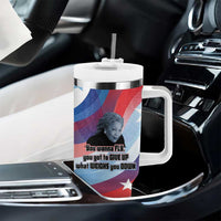 Toni Morrison Tumbler With Handle Abstract Wings Design Empowering Quote Dual Portrait Celebration of Literary Freedom - Wonder Print Shop