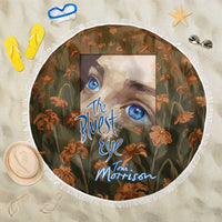Toni Morrison Beach Blanket Floral Themed Design Featuring The Bluest Eye Cover Art Thought-Provoking Quote - Wonder Print Shop