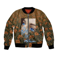 Toni Morrison Bomber Jacket Floral Themed Design Featuring The Bluest Eye Cover Art Thought-Provoking Quote - Wonder Print Shop