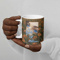 Toni Morrison Ceramic Mug Floral Themed Design Featuring The Bluest Eye Cover Art Thought-Provoking Quote - Wonder Print Shop