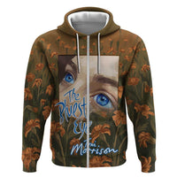 Toni Morrison Hoodie Floral Themed Design Featuring The Bluest Eye Cover Art Thought-Provoking Quote - Wonder Print Shop