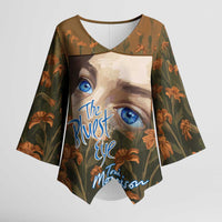 Toni Morrison Kimono Sleeve Blouse Floral Themed Design Featuring The Bluest Eye Cover Art Thought-Provoking Quote - Wonder Print Shop