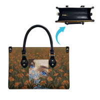 Toni Morrison Leather Bag Floral Themed Design Featuring The Bluest Eye Cover Art Thought-Provoking Quote - Wonder Print Shop