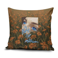 Toni Morrison Pillow Cover Floral Themed Design Featuring The Bluest Eye Cover Art Thought-Provoking Quote - Wonder Print Shop