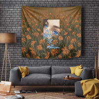 Toni Morrison Tapestry Floral Themed Design Featuring The Bluest Eye Cover Art Thought-Provoking Quote - Wonder Print Shop