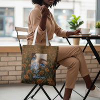 Toni Morrison Tote Bag Floral Themed Design Featuring The Bluest Eye Cover Art Thought-Provoking Quote - Wonder Print Shop