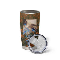 Toni Morrison Tumbler Cup Floral Themed Design Featuring The Bluest Eye Cover Art Thought-Provoking Quote - Wonder Print Shop