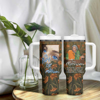 Toni Morrison Tumbler With Handle Floral Themed Design Featuring The Bluest Eye Cover Art Thought-Provoking Quote - Wonder Print Shop