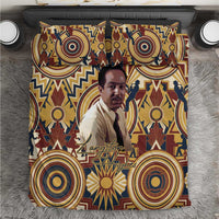 Langston Hughes Bedding Set Vibrant Jazz Age Pattern - Typewriter and Silhouettes Celebration of Harlem Renaissance - Wonder Print Shop