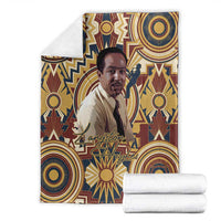 Langston Hughes Blanket Vibrant Jazz Age Pattern - Typewriter and Silhouettes Celebration of Harlem Renaissance - Wonder Print Shop