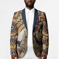 Langston Hughes Blazer Vibrant Jazz Age Pattern - Typewriter and Silhouettes Celebration of Harlem Renaissance - Wonder Print Shop