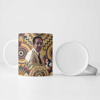 Langston Hughes Ceramic Mug Vibrant Jazz Age Pattern - Typewriter and Silhouettes Celebration of Harlem Renaissance - Wonder Print Shop
