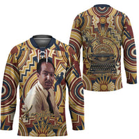 Langston Hughes Hockey Jersey Vibrant Jazz Age Pattern - Typewriter and Silhouettes Celebration of Harlem Renaissance - Wonder Print Shop
