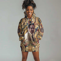 Langston Hughes Hoodie Dress Vibrant Jazz Age Pattern - Typewriter and Silhouettes Celebration of Harlem Renaissance - Wonder Print Shop