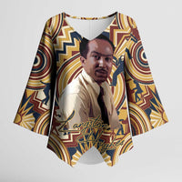 Langston Hughes Kimono Sleeve Blouse Vibrant Jazz Age Pattern - Typewriter and Silhouettes Celebration of Harlem Renaissance - Wonder Print Shop