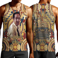 Langston Hughes Men Tank Top Vibrant Jazz Age Pattern - Typewriter and Silhouettes Celebration of Harlem Renaissance - Wonder Print Shop