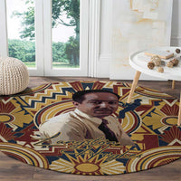 Langston Hughes Round Carpet Vibrant Jazz Age Pattern - Typewriter and Silhouettes Celebration of Harlem Renaissance - Wonder Print Shop