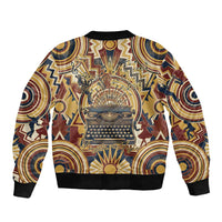 Langston Hughes Sleeve Zip Bomber Jacket Vibrant Jazz Age Pattern - Typewriter and Silhouettes Celebration of Harlem Renaissance - Wonder Print Shop