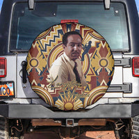 Langston Hughes Spare Tire Cover Vibrant Jazz Age Pattern - Typewriter and Silhouettes Celebration of Harlem Renaissance - Wonder Print Shop