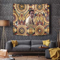 Langston Hughes Tapestry Vibrant Jazz Age Pattern - Typewriter and Silhouettes Celebration of Harlem Renaissance - Wonder Print Shop