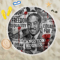 Langston Hughes Beach Blanket Urban Brick Wall Design with Protest Art and Poetry Powerful Quotes - Wonder Print Shop