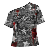 Langston Hughes Cross Shoulder Shirt Urban Brick Wall Design with Protest Art and Poetry Powerful Quotes - Wonder Print Shop