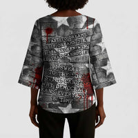 Langston Hughes Kimono Sleeve Blouse Urban Brick Wall Design with Protest Art and Poetry Powerful Quotes - Wonder Print Shop