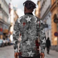 Langston Hughes Long Sleeve Button Shirt Urban Brick Wall Design with Protest Art and Poetry Powerful Quotes - Wonder Print Shop