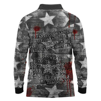 Langston Hughes Long Sleeve Polo Shirt Urban Brick Wall Design with Protest Art and Poetry Powerful Quotes - Wonder Print Shop