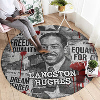 Langston Hughes Round Carpet Urban Brick Wall Design with Protest Art and Poetry Powerful Quotes - Wonder Print Shop