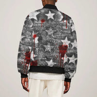 Langston Hughes Sleeve Zip Bomber Jacket Urban Brick Wall Design with Protest Art and Poetry Powerful Quotes - Wonder Print Shop