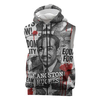 Langston Hughes Sleeveless Zip Hoodie Urban Brick Wall Design with Protest Art and Poetry Powerful Quotes - Wonder Print Shop