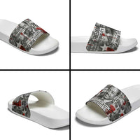 Langston Hughes Slide Sandals Urban Brick Wall Design with Protest Art and Poetry Powerful Quotes - Wonder Print Shop