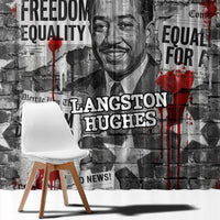 Langston Hughes Window Curtain Urban Brick Wall Design with Protest Art and Poetry Powerful Quotes - Wonder Print Shop