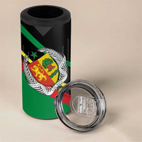 Custom Senegal 4 in 1 Can Cooler Tumbler Lion Graphic, National Flag, Fiery Soccer Ball - Bold African Pride Design - Wonder Print Shop