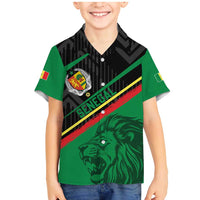 Custom Senegal Family Matching Mermaid Dress and Hawaiian Shirt Lion Graphic, National Flag, Fiery Soccer Ball - Bold African Pride Design - Wonder Print Shop