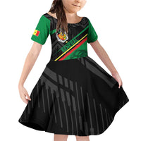 Custom Senegal Family Matching Off Shoulder Short Dress and Hawaiian Shirt Lion Graphic, National Flag, Fiery Soccer Ball - Bold African Pride Design - Wonder Print Shop