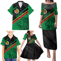 Custom Senegal Family Matching Puletasi and Hawaiian Shirt Lion Graphic, National Flag, Fiery Soccer Ball - Bold African Pride Design - Wonder Print Shop