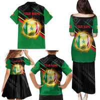 Custom Senegal Family Matching Puletasi and Hawaiian Shirt Lion Graphic, National Flag, Fiery Soccer Ball - Bold African Pride Design - Wonder Print Shop