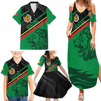 Custom Senegal Family Matching Summer Maxi Dress and Hawaiian Shirt Lion Graphic, National Flag, Fiery Soccer Ball - Bold African Pride Design - Wonder Print Shop