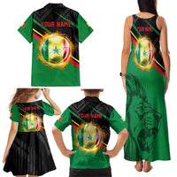 Custom Senegal Family Matching Tank Maxi Dress and Hawaiian Shirt Lion Graphic, National Flag, Fiery Soccer Ball - Bold African Pride Design - Wonder Print Shop