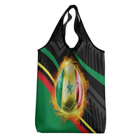 Custom Senegal Grocery Bag Lion Graphic, National Flag, Fiery Soccer Ball - Bold African Pride Design - Wonder Print Shop