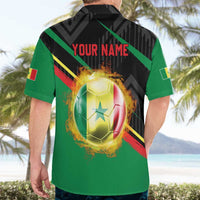 Custom Senegal Hawaiian Shirt Lion Graphic, National Flag, Fiery Soccer Ball - Bold African Pride Design - Wonder Print Shop