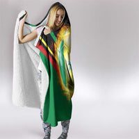 Custom Senegal Hooded Blanket Lion Graphic, National Flag, Fiery Soccer Ball - Bold African Pride Design - Wonder Print Shop