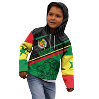 Custom Senegal Kid Hoodie Lion Graphic, National Flag, Fiery Soccer Ball - Bold African Pride Design - Wonder Print Shop