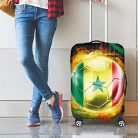 Custom Senegal Luggage Cover Lion Graphic, National Flag, Fiery Soccer Ball - Bold African Pride Design - Wonder Print Shop