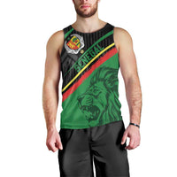 Custom Senegal Men Tank Top Lion Graphic, National Flag, Fiery Soccer Ball - Bold African Pride Design - Wonder Print Shop